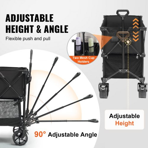 Foldable Double Decker Wagon 400L Collapsible Wagon Cart with AllTerrain