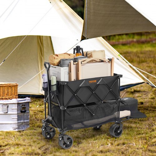 Foldable Double Decker Wagon 400L Collapsible Wagon Cart with AllTerrain