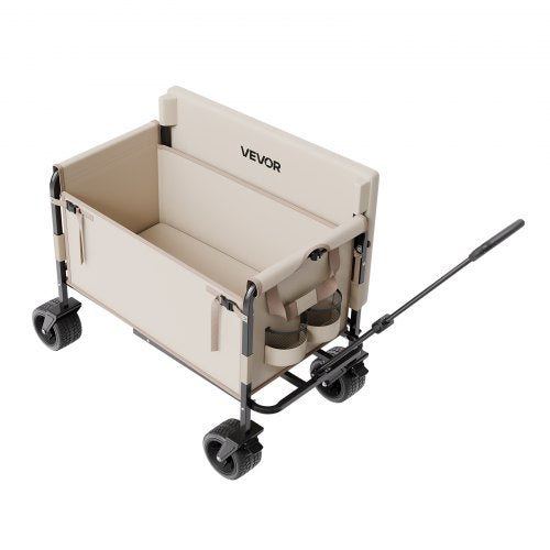 Collapsible Folding Wagon 550lb Load 220L 2 in 1 Foldable Wagon Cart