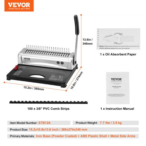 Binding Machine Comb Binding Machine 21Holes Binding 450 Sheets Book