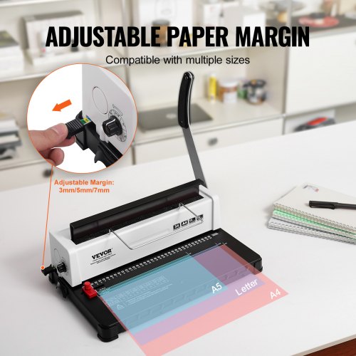 Coil Spiral Binding Machine Manual Book Maker 34Holes Binding 120 Sheets