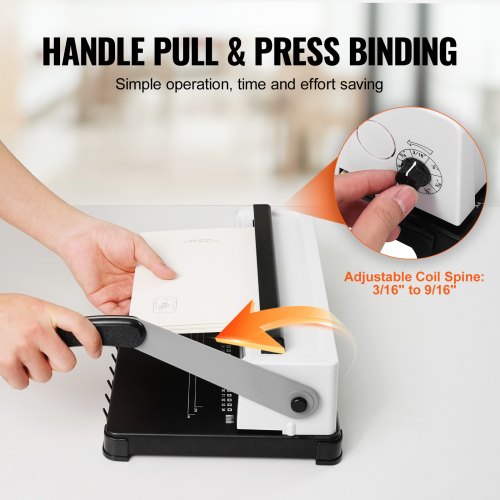 Coil Spiral Binding Machine Manual Book Maker 34Holes Binding 120 Sheets