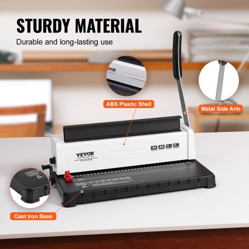 Coil Spiral Binding Machine Manual Book Maker 34Holes Binding 120 Sheets