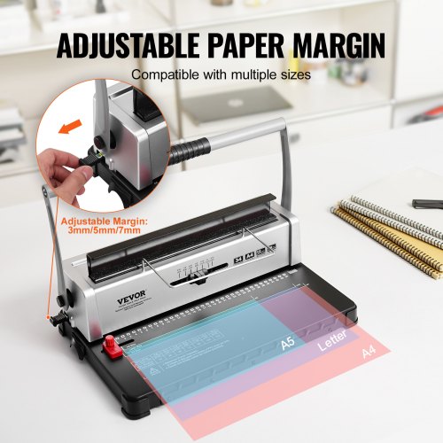 Coil Spiral Binding Machine Manual Book Maker 34Holes Binding 120 Sheets