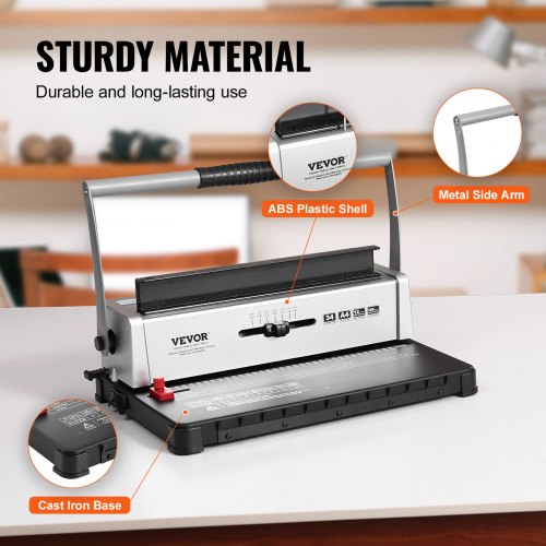 Coil Spiral Binding Machine Manual Book Maker 34Holes Binding 120 Sheets