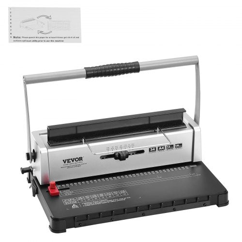 Coil Spiral Binding Machine Manual Book Maker 34Holes Binding 120 Sheets