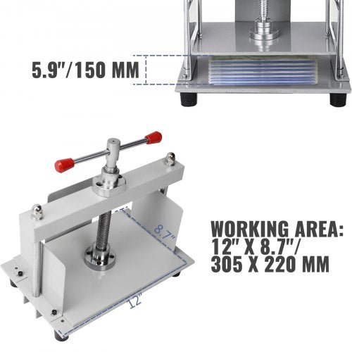 Manual Paper Press Machine 12x86 inch for A4 Sized Papers Flatting