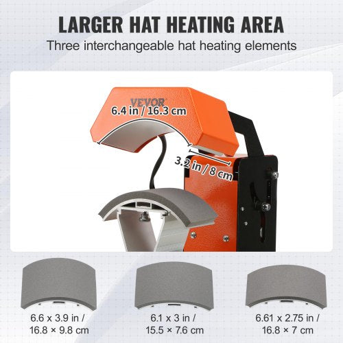 3in1 Auto Hat Heat Press with 3pcs Interchangeable Platens66 x 27