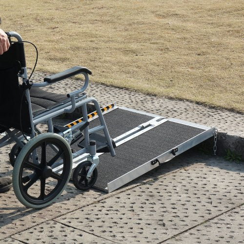 Portable Wheelchair Ramp 2 ft 800 lbs Capacity NonSlip Aluminum Folding