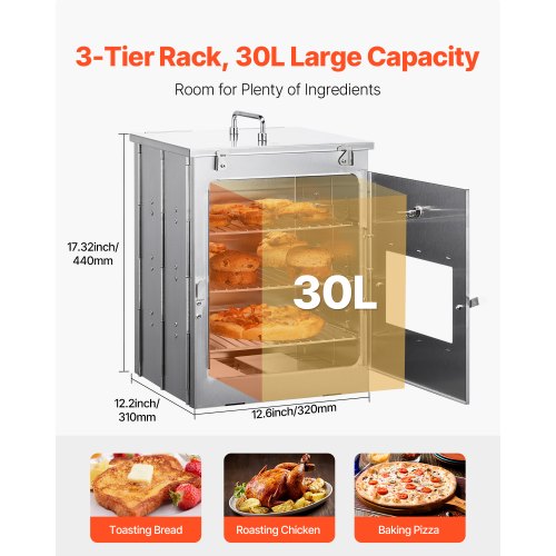 Foldable Camping Oven Stainless Steel Portable Camping Stove with 3 Tier