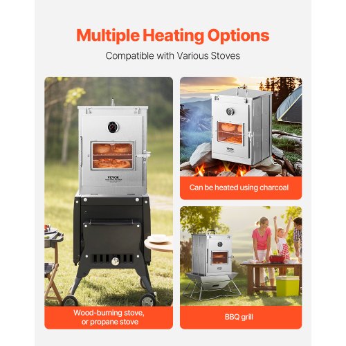 Foldable Camping Oven Stainless Steel Portable Camping Stove with 3 Tier