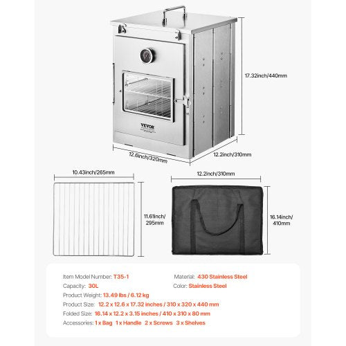 Foldable Camping Oven Stainless Steel Portable Camping Stove with 3 Tier