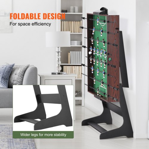 Folding Foosball Table 42 inch Standard Size Foosball Table Indoor Full