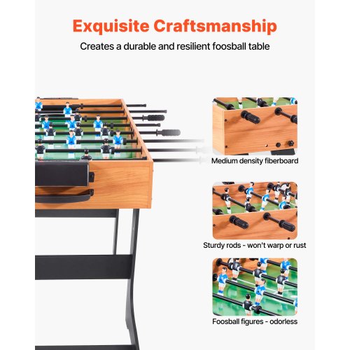 Folding Foosball Table 42 inch Standard Size Table Indoor Full Size