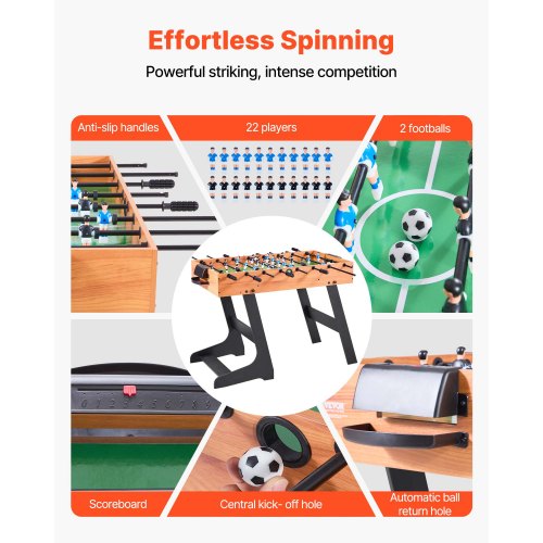 Folding Foosball Table 42 inch Standard Size Table Indoor Full Size