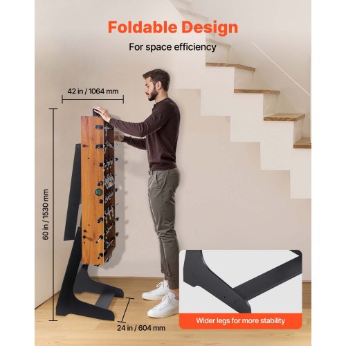 Folding Foosball Table 42 inch Standard Size Table Indoor Full Size