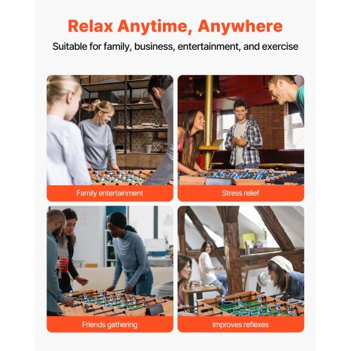 Folding Foosball Table 42 inch Standard Size Table Indoor Full Size