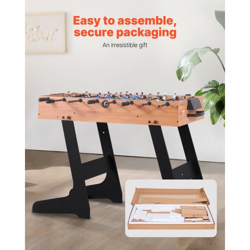 Folding Foosball Table 42 inch Standard Size Table Indoor Full Size