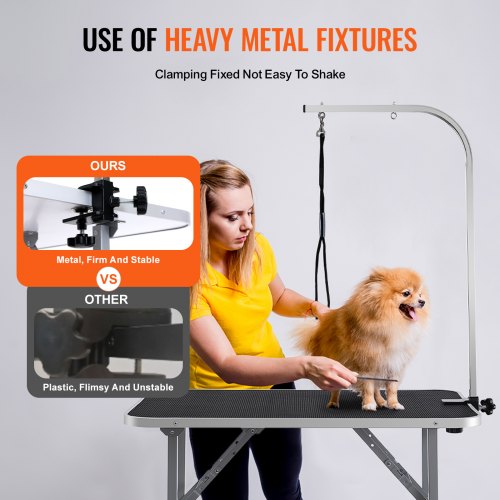 Pet Grooming Table Arm with Clamp 36x24 Dog Grooming Station Foldable
