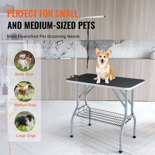 Pet Grooming Table Arm with Clamp 36x24 Dog Grooming Station Foldable