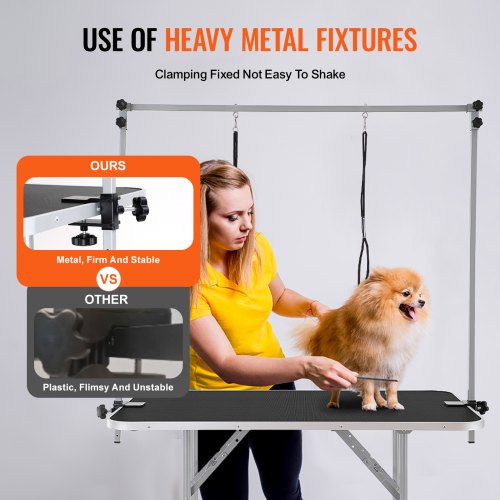 Pet Grooming Table Two Arms with Clamp 46 Dog Grooming Station Foldable