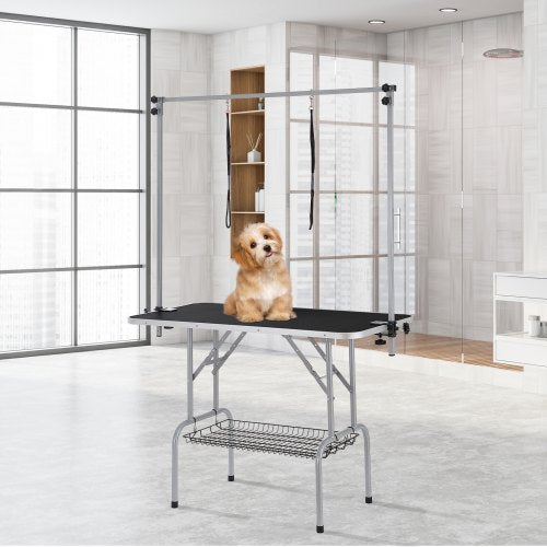 Pet Grooming Table Two Arms with Clamp 46 Dog Grooming Station Foldable