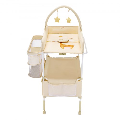 Baby Changing Table Foldable Diaper Change Station with 2 Fabric Drawers