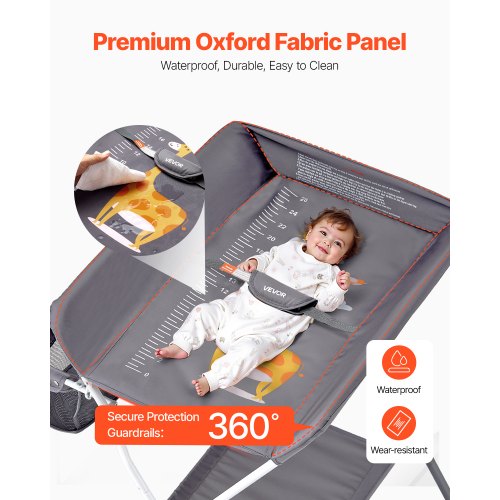 Baby Changing Table Foldable Diaper Change Station with Side Basket