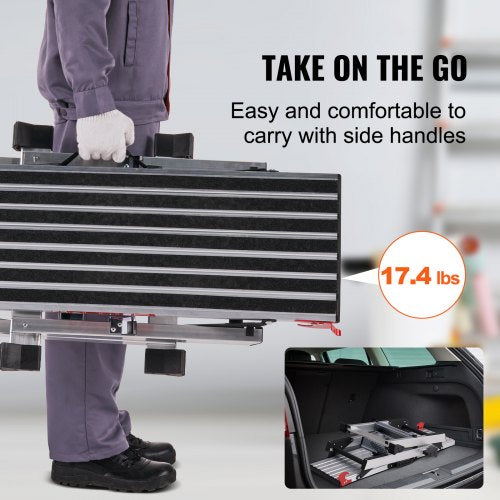 Folding Work Platform 660 lbs Load Capacity Aluminum Drywall Stool Ladder