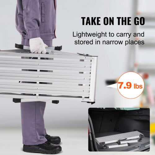 Folding Work Platform 330 lbs Load Capacity Aluminum Drywall Stool Ladder
