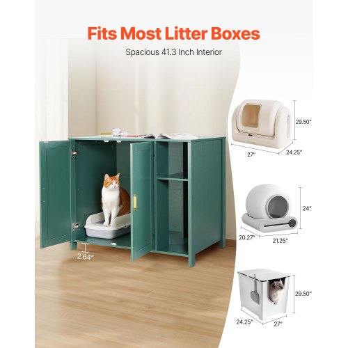 Cat Litter Robot Enclosure 41.3 in Self Cleaning Litter Box Cabinet with Drawer