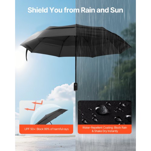 Travel Umbrella 42 in Portable Compact Umbrellas Automatic OpenClose