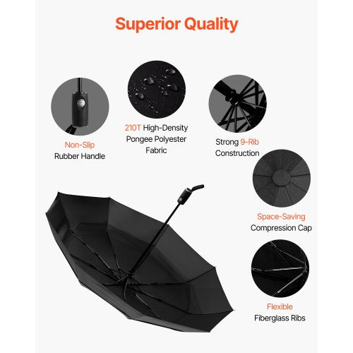 Travel Umbrella 42 in Portable Compact Umbrellas Automatic OpenClose