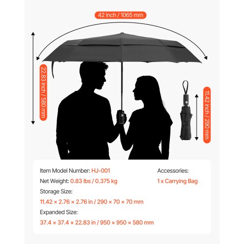 Travel Umbrella 42 in Portable Compact Umbrellas Automatic OpenClose