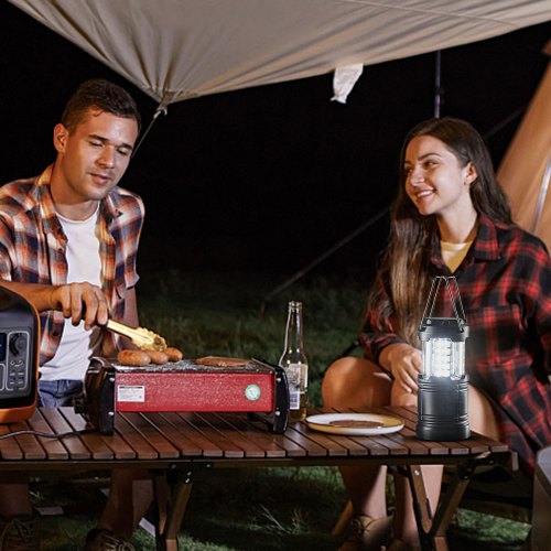 LED Camping Lanterns 4 Pack Magnetic Base Battery Powered Lights