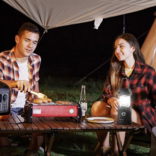 LED Camping Lanterns 4 Pack Rechargeable Camping Flashlights Solar USB