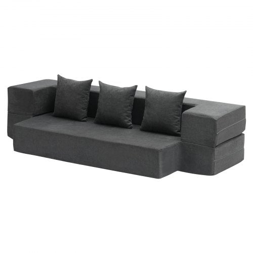 Folding Sofa Bed 3in1 Foldable Couch Bed with 3 Pillows and Washable