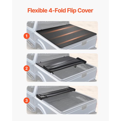 QuadFold Truck Bed Tonneau Cover Compatible with 20022024 Dodge Ram 1500