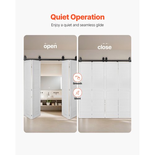 BiFolding Sliding Barn Door Hardware Track Kit 64 Top Mount Track Kit