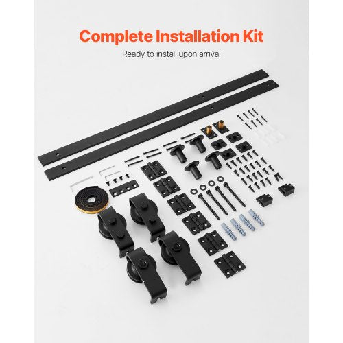 BiFolding Sliding Barn Door Hardware Track Kit 64 Top Mount Track Kit