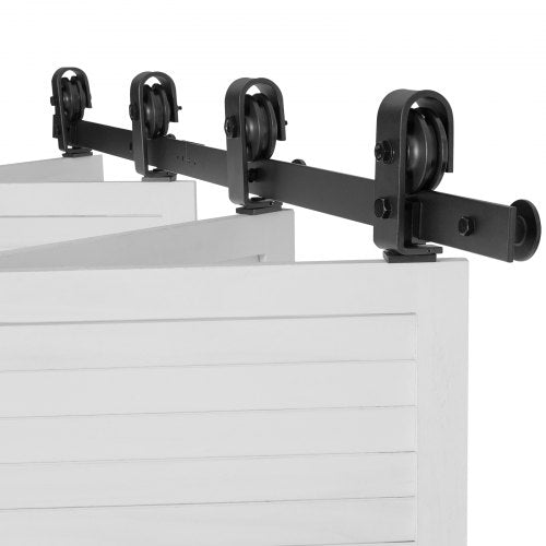 BiFolding Sliding Barn Door Hardware Track Kit 52 Top Mount Track Kit