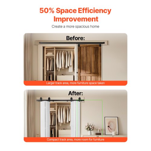 BiFolding Sliding Barn Door Hardware Track Kit 60 Top Mount Track Kit