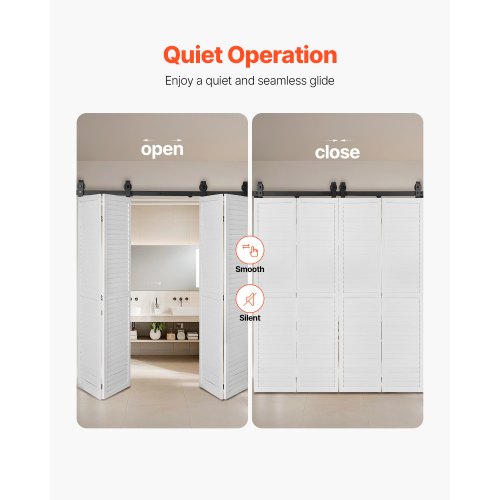 BiFolding Sliding Barn Door Hardware Track Kit 76 Top Mount Track Kit