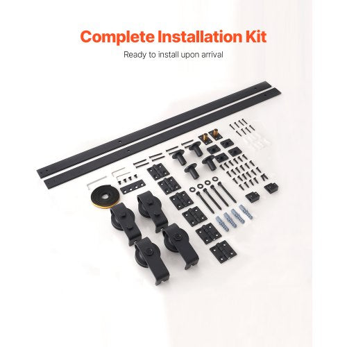 BiFolding Sliding Barn Door Hardware Track Kit 76 Top Mount Track Kit