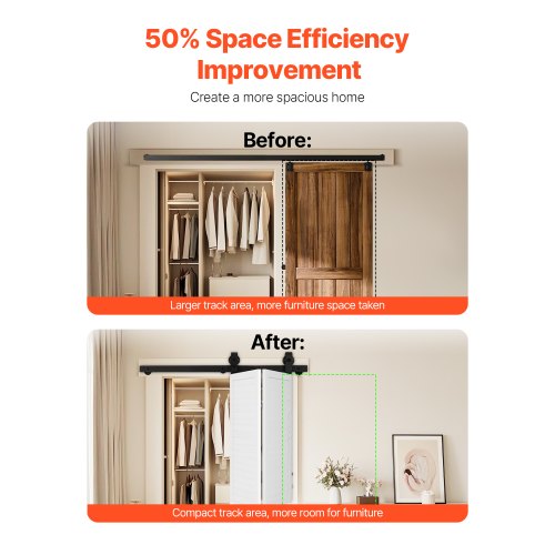 BiFolding Sliding Barn Door Hardware Track Kit 40 Top Mount Track Kit