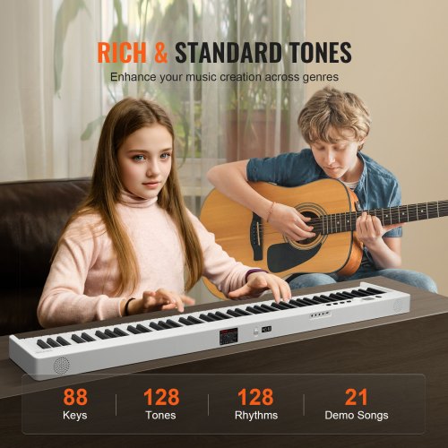 88 Key Folding Keyboard Piano Bluetooth MIDI Portable Electronic Digital
