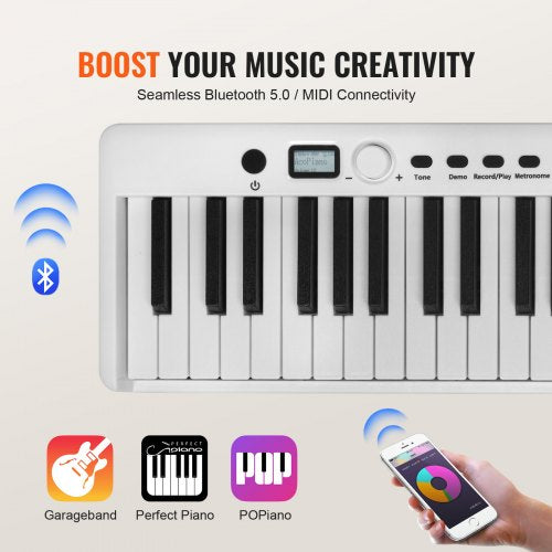 88 Key Folding Keyboard Piano Bluetooth MIDI Portable Electronic Digital