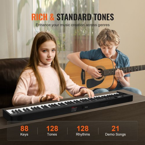 88 Key Folding Keyboard Piano Bluetooth MIDI Portable Electronic Digital