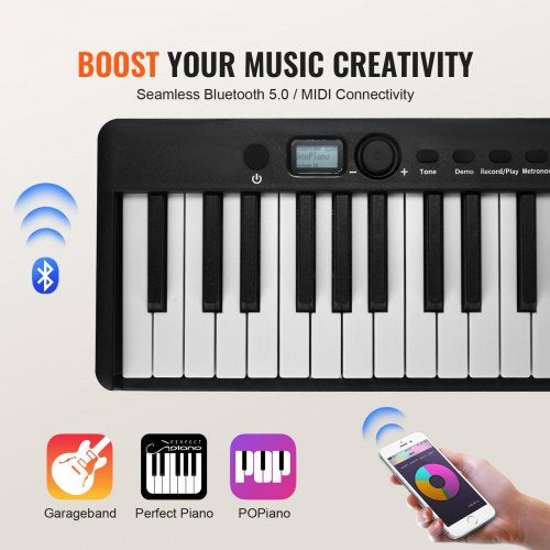 88 Key Folding Keyboard Piano Bluetooth MIDI Portable Electronic Digital