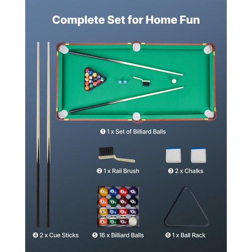 Folding Pool Table 4.5 ft Portable Billiards Tables Foldable SpaceSaving